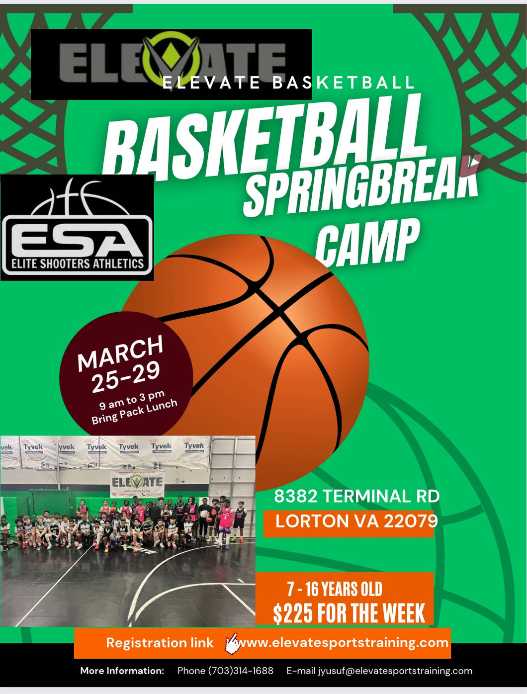 Spring Break Basketball Camp Monday March 25- 29th
