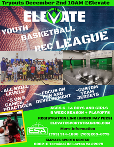 Elevate League 5 on 5 Basketball League, Registration Winter 2025